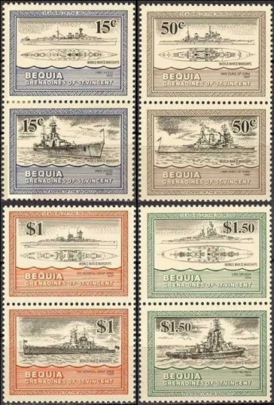 1985 Leaders of the World Warships of the Second World War Stamps 1985 Leaders of the World Warships of the Second World War Stamps